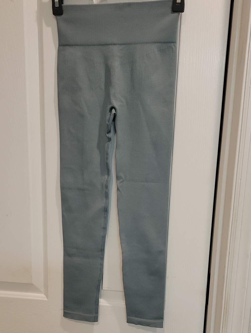High-Waist Ribbed Juniors Leggings in Sage